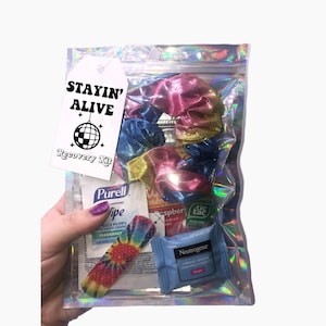 Stayin Alive Hangover Kit / Self Care Kit / Wedding Recovery Kit / Addio al nubilato / Bachelorette Gift Bag / Bachelorette Gift Bag / Bachelorette Party Favor
