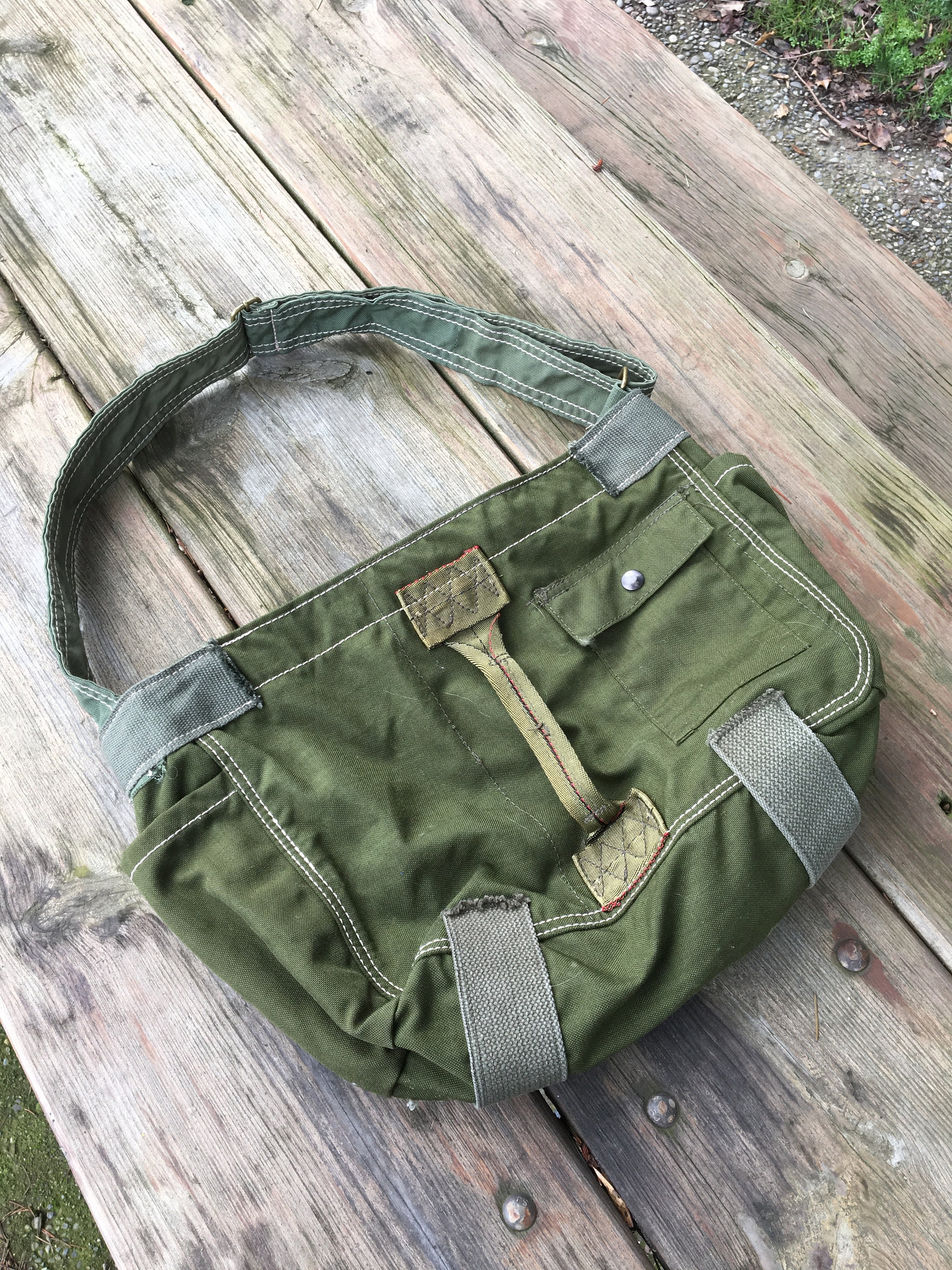 Recycled Green Army Shoulder Bag - Etsy