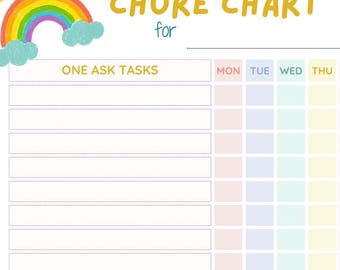 Simple Kid/Teen Chore Chart Printable