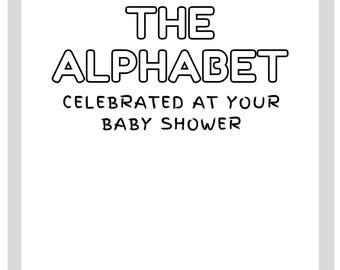 Alphabet Coloring Book Baby Shower Activity
