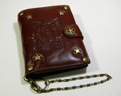 Brutal purse steampunk quot STAR WOLF quot made of leather