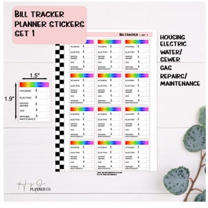 Bill Tracker Stickers, Bill Pay Labels