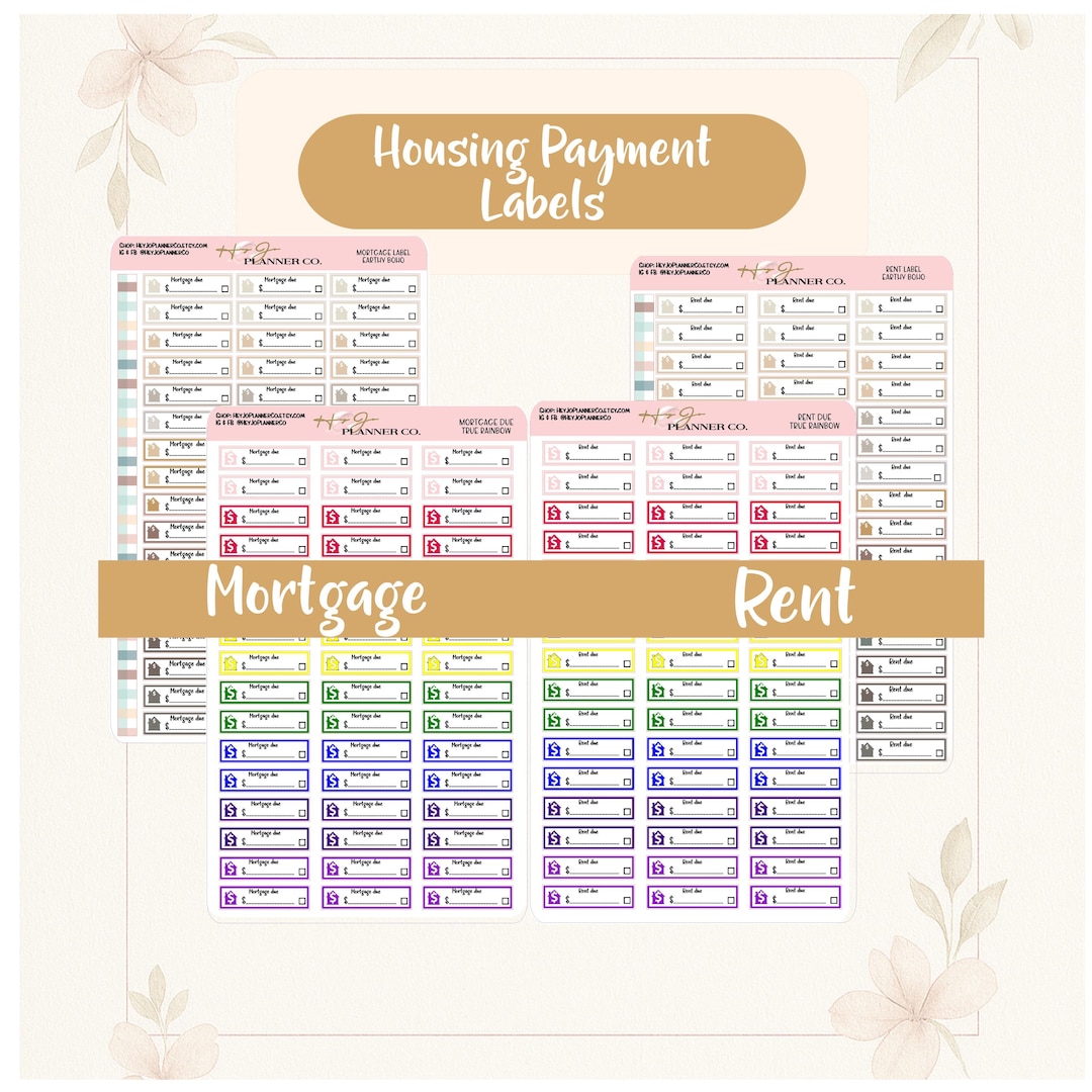 Sticker High Rent Housing Payment Labels |rent Payment Stickers | Two Colorways - Etsy