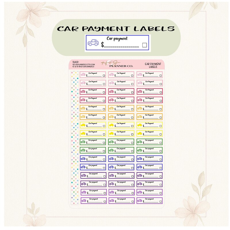 Auto Payment Sticker - Etsy