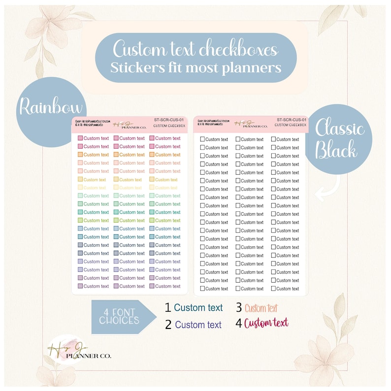 Custom Checkbox Stickers, Personalized Planner Labels - Etsy