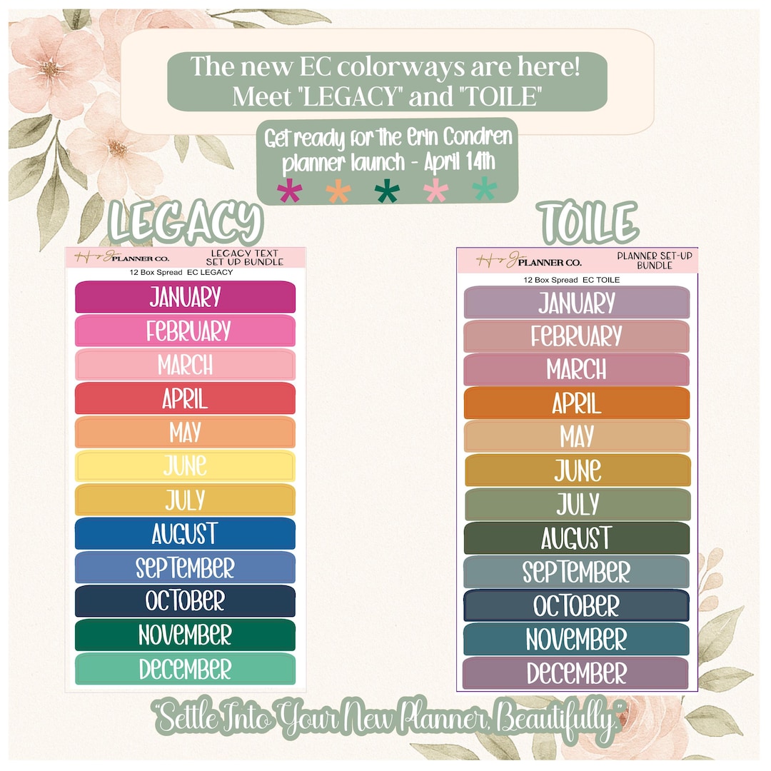 Erin Condren Legacy Toile Planner Sticker Bundle | 7x9 Setup Kit - Etsy