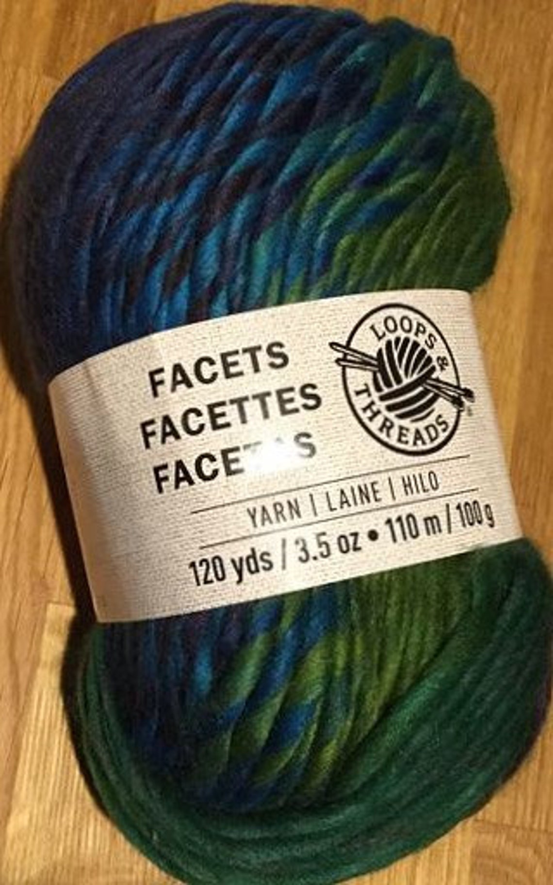 Loops and Threads Facets Yarn Blue Zircon Etsy