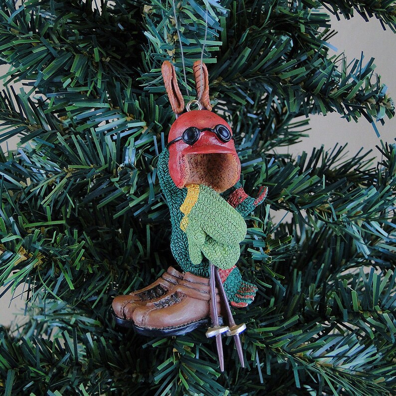 Russ Berrie Christmas Tree Sport Ornament Helmet Ski Pole Boots Mittens Scarf Vintage Style