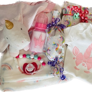Reborn Newborn Unicorn themed Girl Shower Surprise  Box Opening