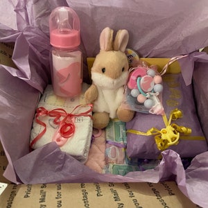 Bunny-Themed Reborn Preemie Baby Box Opening Surprise gift set for doll collectors or children