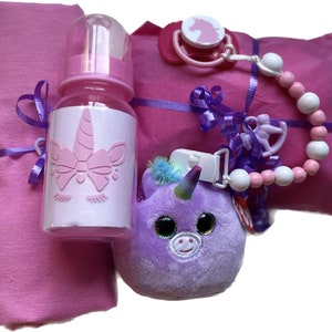 Small Unicorn Reborn Baby Doll girl Shower Surprise Box Opening