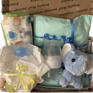 12-14&quot; doll/ Micro preemie Reborn Blue Elephant  shower surprise box opening