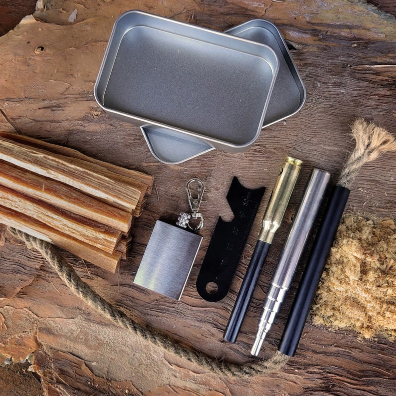 Survival Fire Starting Gear Waterproof Lighter Fatwood Ferro Etsy