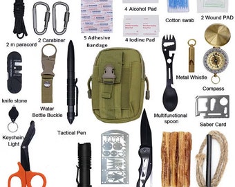 Ultimate Multifunctional Survival Kit Bushcraft Camp Fatwood First Aid Emergency
