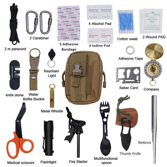 Multifunctional Survival Gear First Aid Emergency Kit -  UK