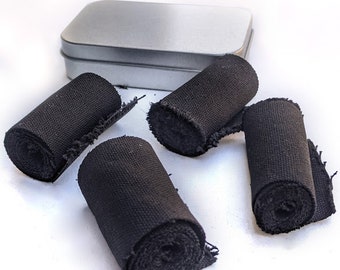 Survival Charcloth Char Cloth in Tin Hand Made in USA Camping Hiking Emergencies Survivalist