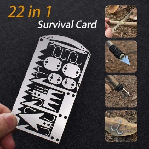 Kaeser Survival MultiTool Card 22-1 Fishing Hunting Hiking Survival Emergency Bushcraft Camping Wilderness Survival Preppers