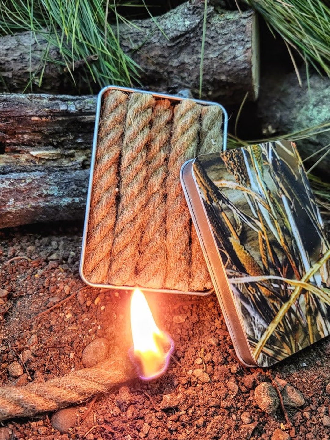 Emergency Fire Starting Tinder Rope Windproof Rainproof Long Lasting