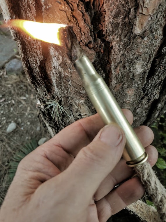 Fire Starting Survival Gear Tinder Wick  Brass Handle Bushcraft Camping