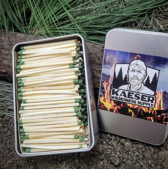 Green Tip  Wooden Safety Matches 300 Count In Tin Hand Packed in USA