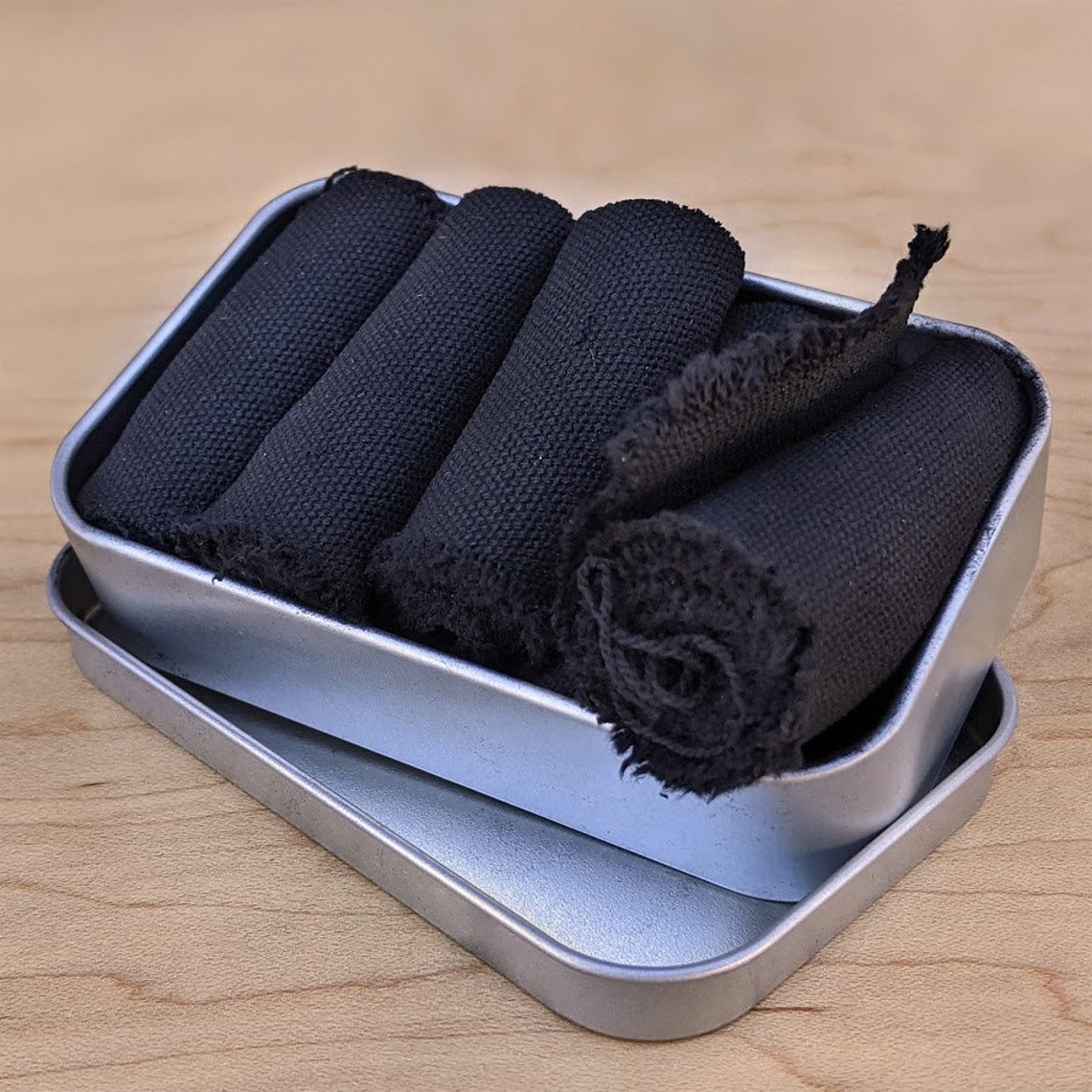 Survival Charcloth Char Cloth in Tin Hand Made in USA Camping Etsy