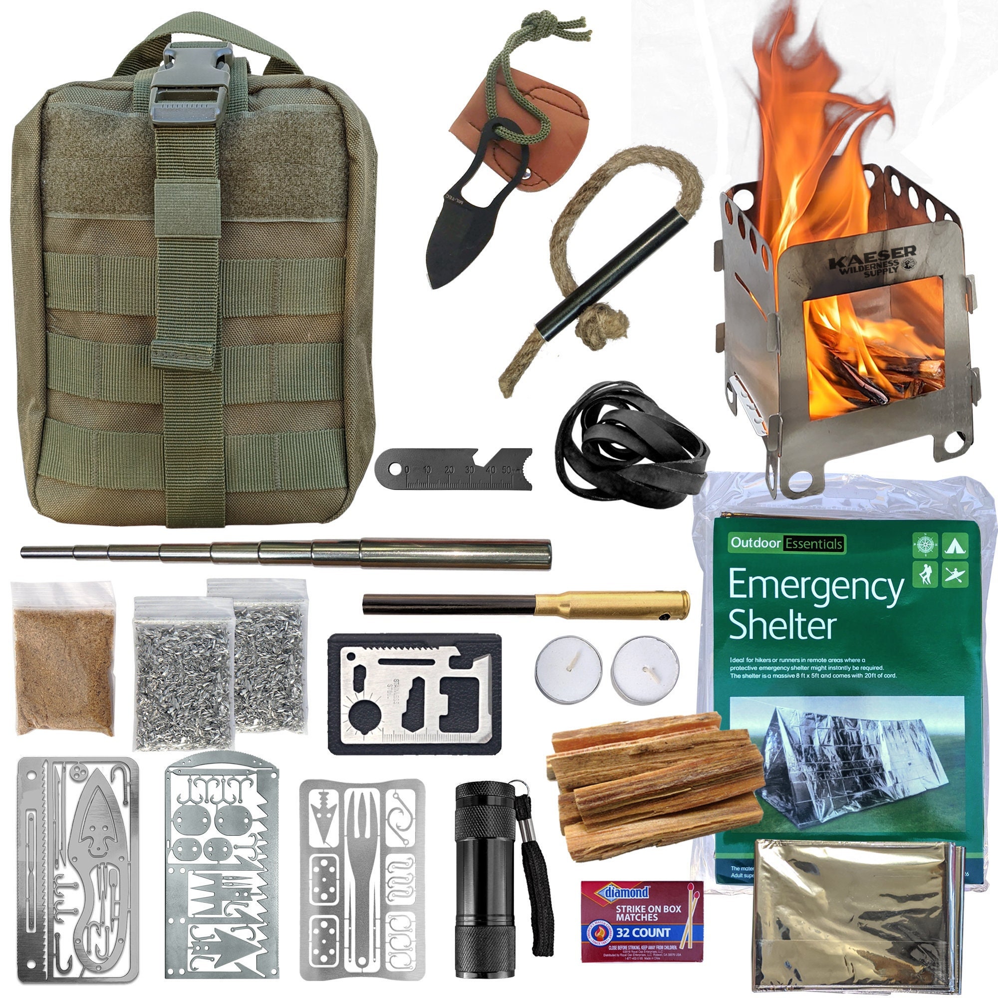 Survival Pack Ready To Go Everything You Need Fatwood Stove Ferro