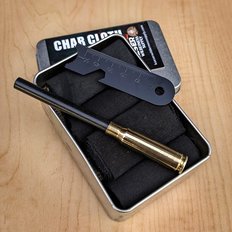 Charcloth Char Cloth Fire Starter Hand Made in USA Ferro Rod Striker