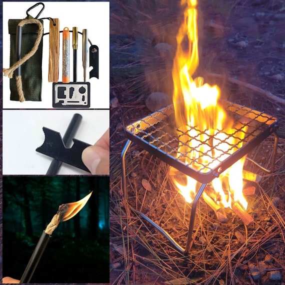 Grill Wood Burning Outdoors Camping Survival Emergencies Bushcraft Foldable Compact