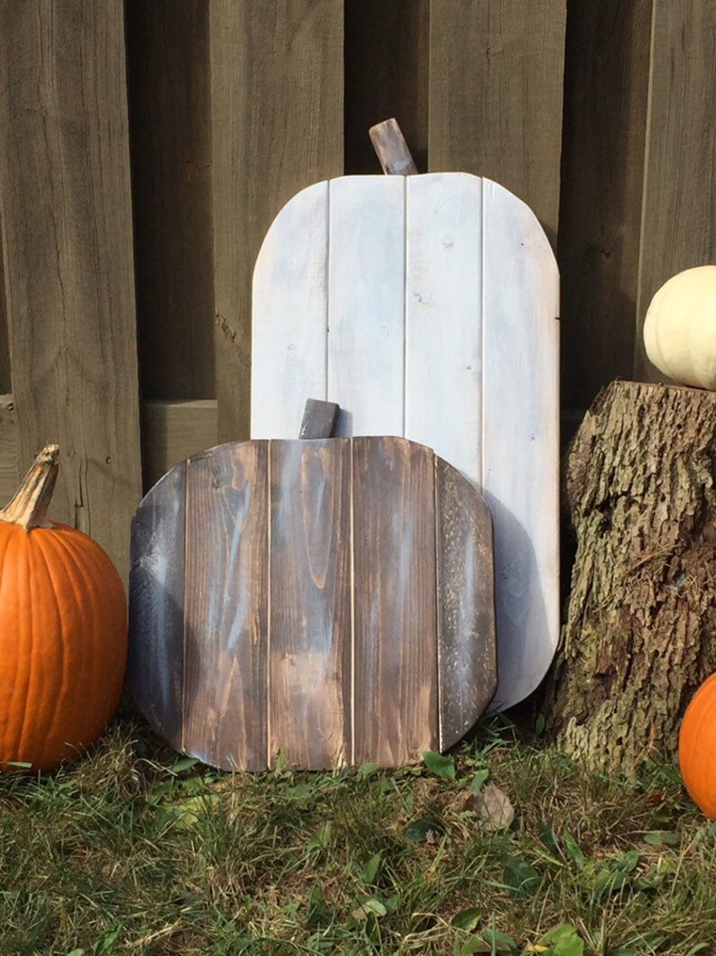 Fall Decor Halloween Decorations Rustic Wooden Pumpkins - Set of 2 - Etsy
