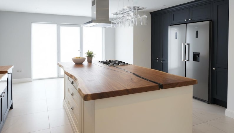 Bespoke Live Edge Wood Kitchen Island, Custom Countertop - Etsy