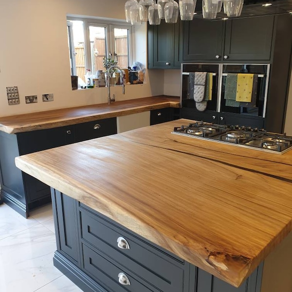 Live edge exotic hardwood breakfast bars, kitchen worktops kitchen Islands available on request as bespoke orders.