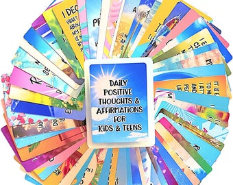 Positive Affirmation Cards for Kids + Teens (54 Karten) - Ermutigen & inspirieren Sie Ihre Kinder, das Selbstvertrauen zu stärken und eine positive Einstellung zu fördern