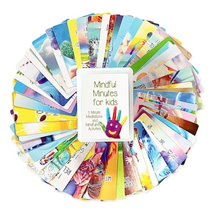 Tarjetas de actividades de atención plena y meditación para niños: diversión + manera fácil de fomentar una práctica diaria en menos de 5 minutos al día