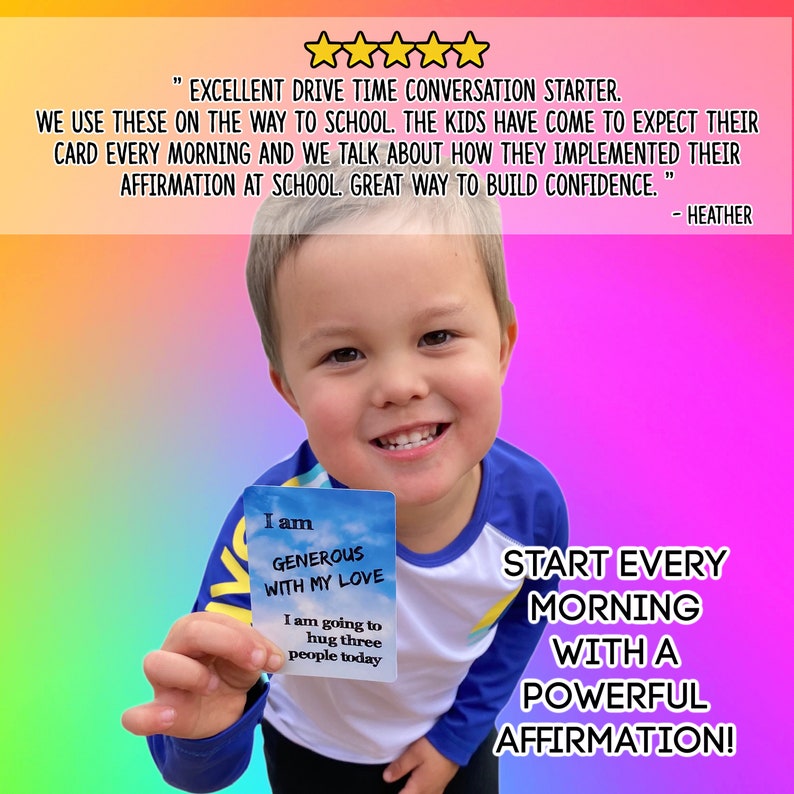 Positive Affirmationskarten für Kinder: Selbstvertrauen & Einstellung (54 Karten) Bild 6