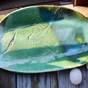 Handmade Pottery Platter; Pasta Platter Pottery Fish Taco Tray; Platter Pottery Serving Tray