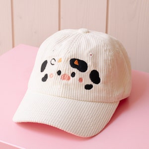 Cow Dad Hat - -Cream - Kawaii Cream Cat Cap ~ Cute Low Profile Cap - Kawaii Caps - Cute Hats - Helen Bucher