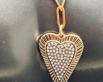 Paperclip Stainless Steel Necklace |Gift for Her|Heart Pendant