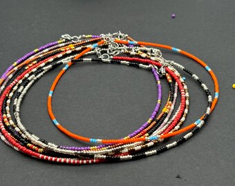 Colorful Seed Bead Choker Necklace: Women's Delicate Jewelry