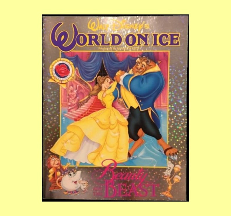 1992 Disney World On Ice Beauty And The Beast 11 x 14 Skating Program NM