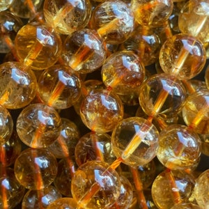 Natural Golden Topaz Round Beads Grade AAA Natural Gemstone Beads Strand Wholesale 4mm, 6mm, 8mm, 10mm