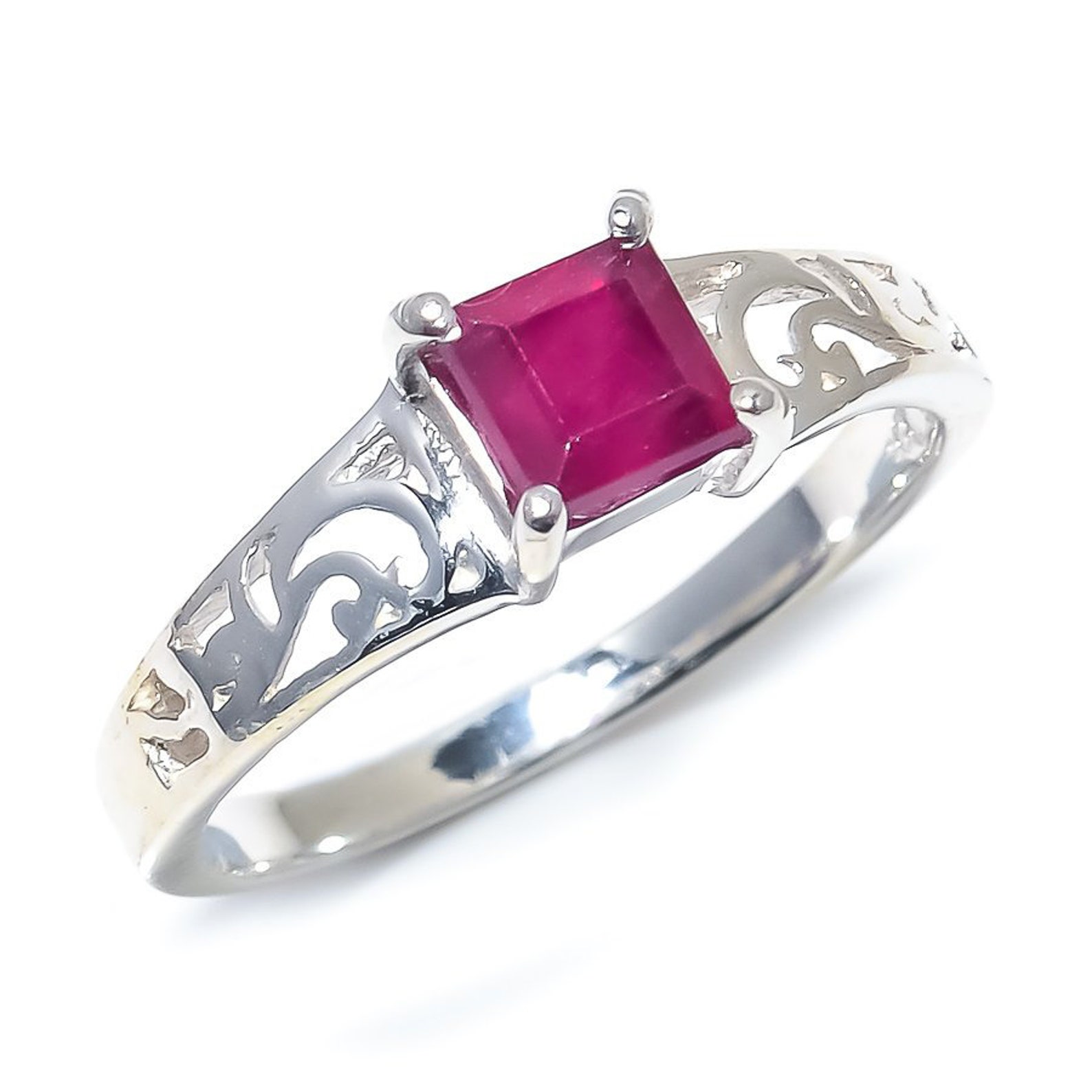 Ruby Gemstone Ring 925 Sterling Silver Jewelry Ring With Etsy