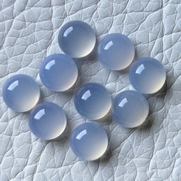 Natural Blue Chalcedony Round Shape 4mm - 8mm Grade AA Loose Gemstone Wholesale Lot Rare Cabochon Gemstone