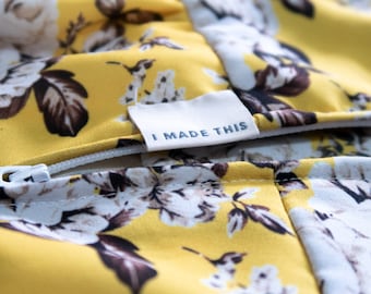 Cream "I Made This" Sewing Label - Pack of 6 Fabric Labels