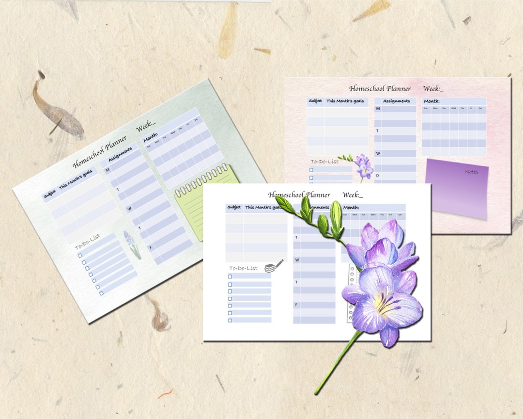 Printable Homeschool Weekly Planner Worksheet Printable - Etsy