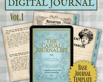 ADHD Friendly Digital Journal Template, Vintage Style Notebook (Digital Download)