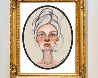 Bathroom Wall Art 8x10 Digital Download Print- Vintage Art Print - Digital Art