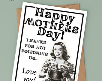Tarjeta vintage divertida del Día de la Madre, imprimible (descarga digital)