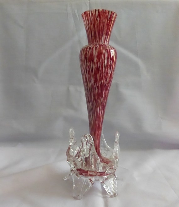 Vintage Bohemian Franz Welz Glass Vase Multi Coloured Glass Etsy