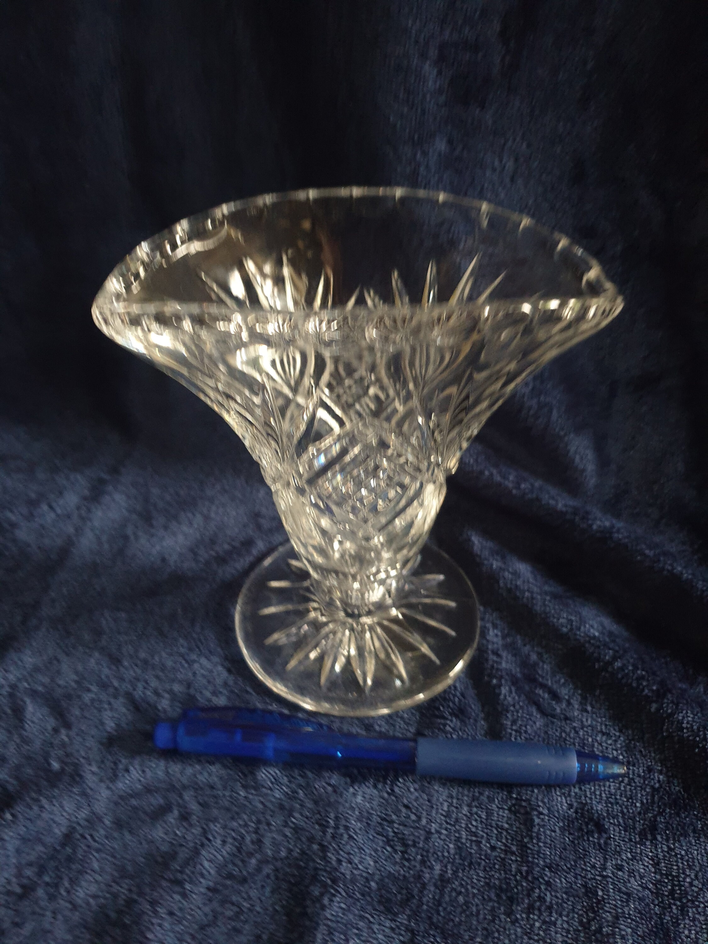 Handmade Cut Crystal Fan Vase Fan Vase Crystal Fan Vase Etsy UK