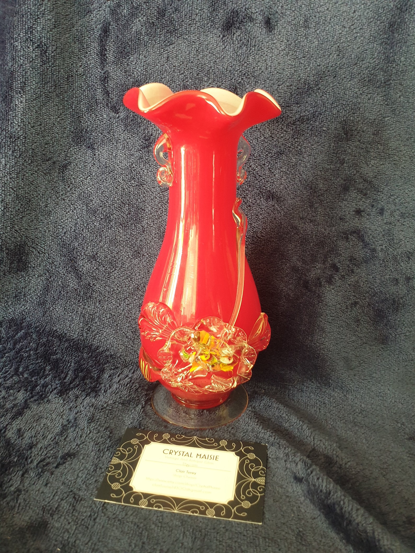 Murano Glass Vase Red Glass Murano Red Glass Vase Home Etsy Uk